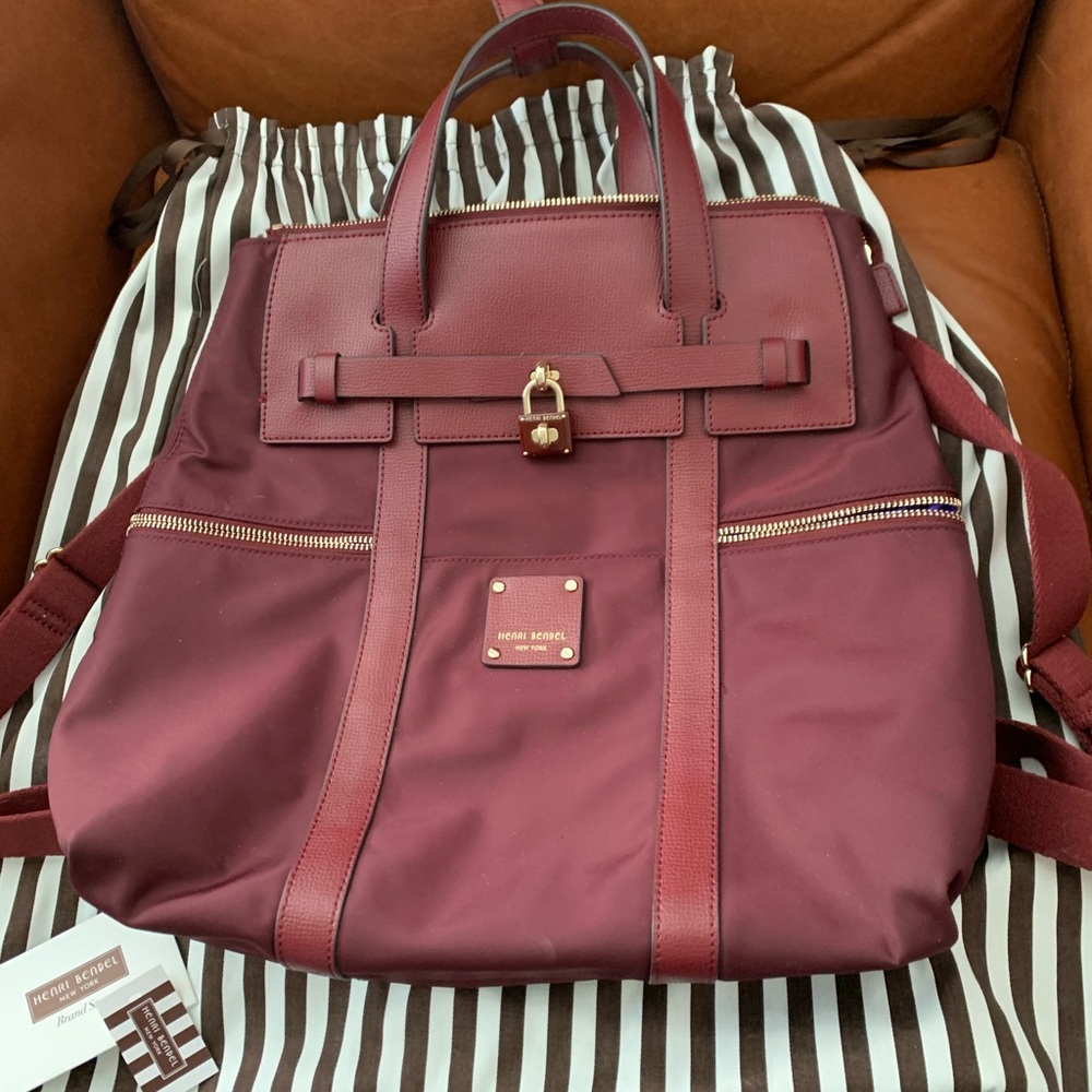 Henri Bendel Jetsetter Backpack- Oxblood